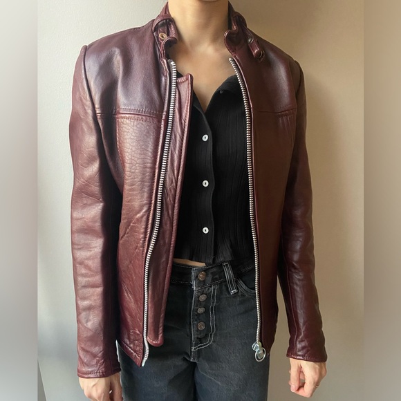 Oxblood vintage leather jacket - Picture 11 of 16